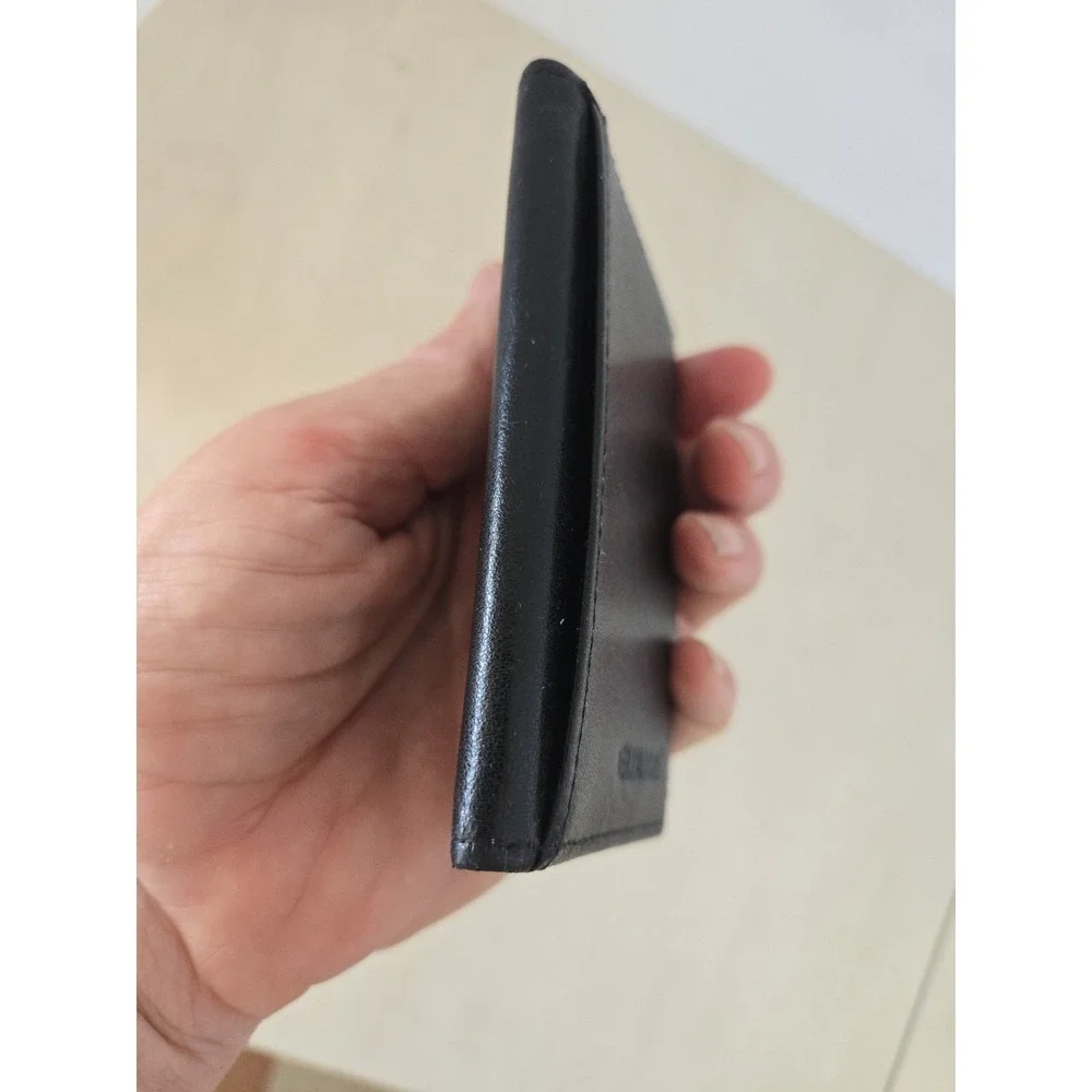 Buxton Leather Black Front Pocket Money Clip & Case Card Holder Gift VG Cond